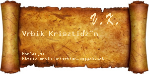 Vrbik Krisztián névjegykártya
